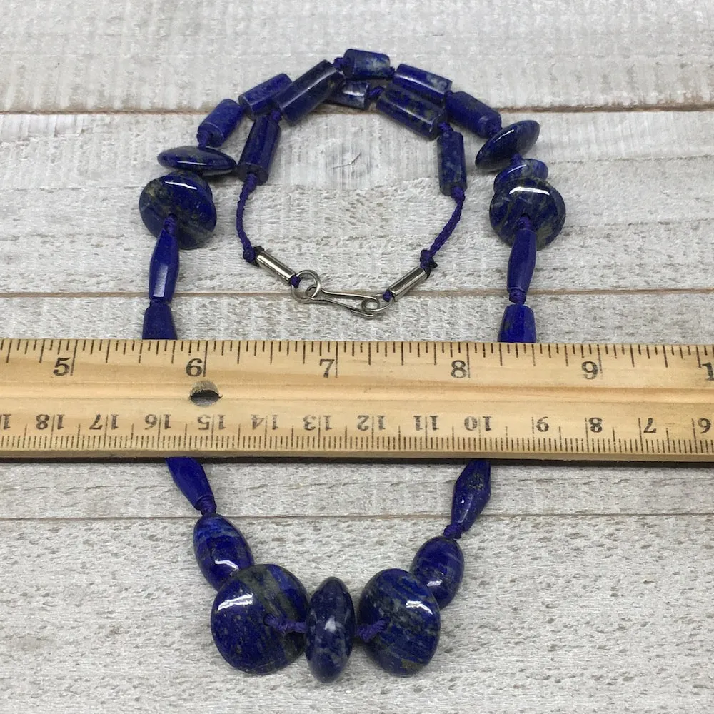 51.9g, 10mm-19mm Natural Lapis Lazuli Bead Mixed Shaped Strand, 29 Beads,LPB142