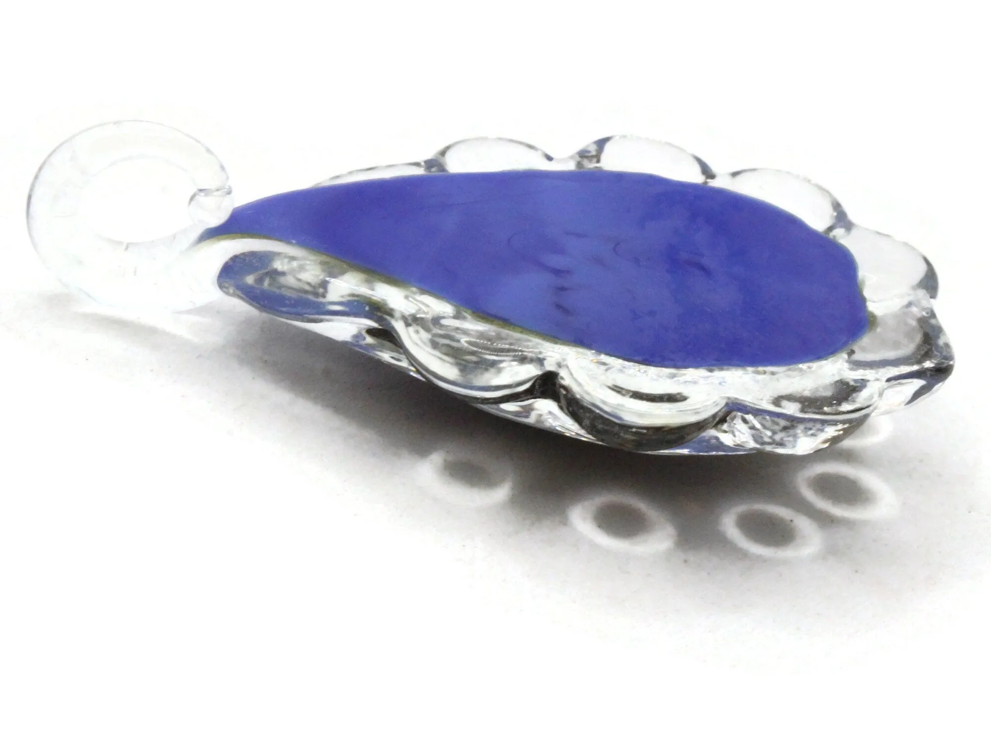 54mm Multi-Color on Blue Spiral Foil Glass Teardrop Pendant