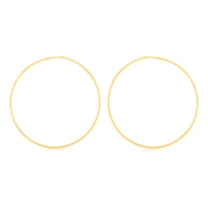 9ct Yellow Gold Plain 30mm Sleeper Earrings
