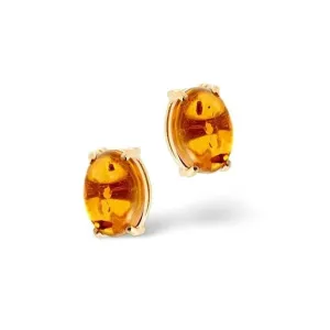 Acotis Diamonds 18K Gold 5mm x Amber Earrings DCE02-A