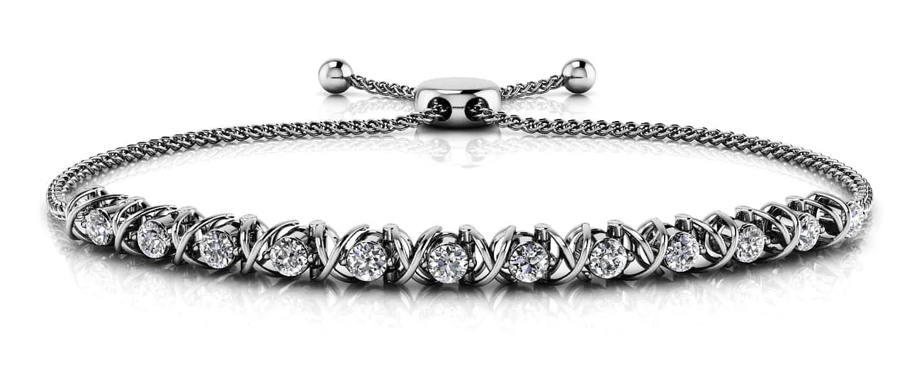 Adjustable X Link Lab-Grown Diamond Bracelet with 0.42 ct.(finished) 1.8mm