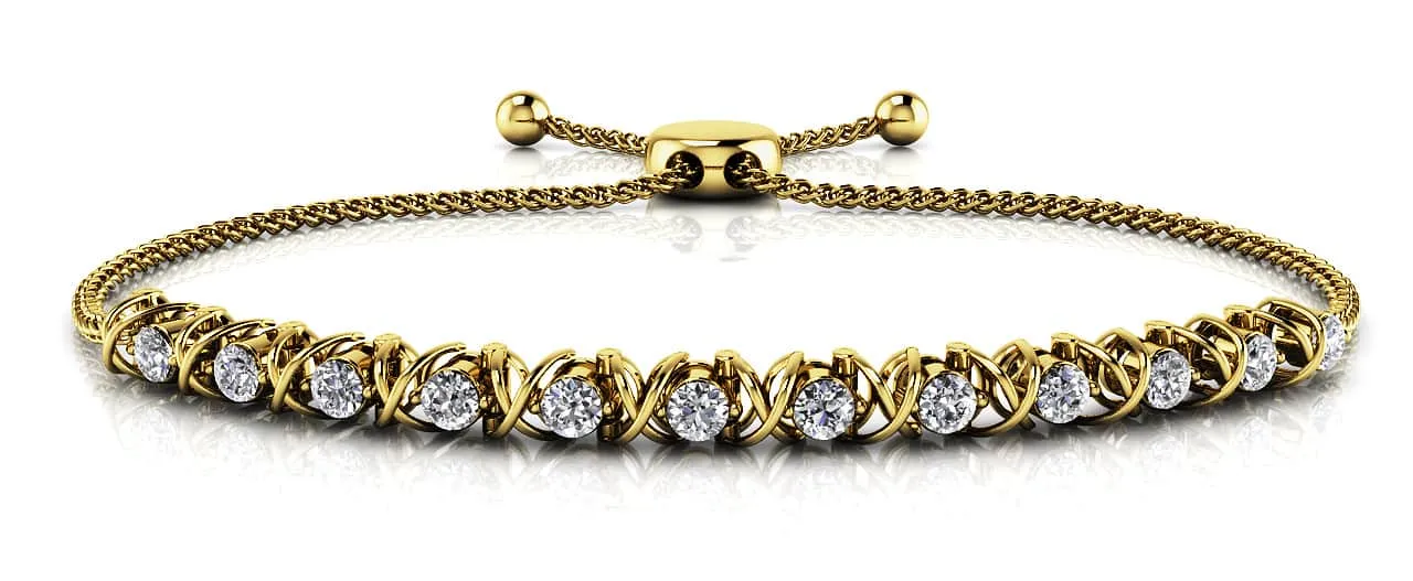 Adjustable X Link Lab-Grown Diamond Bracelet with 0.42 ct.(finished) 1.8mm