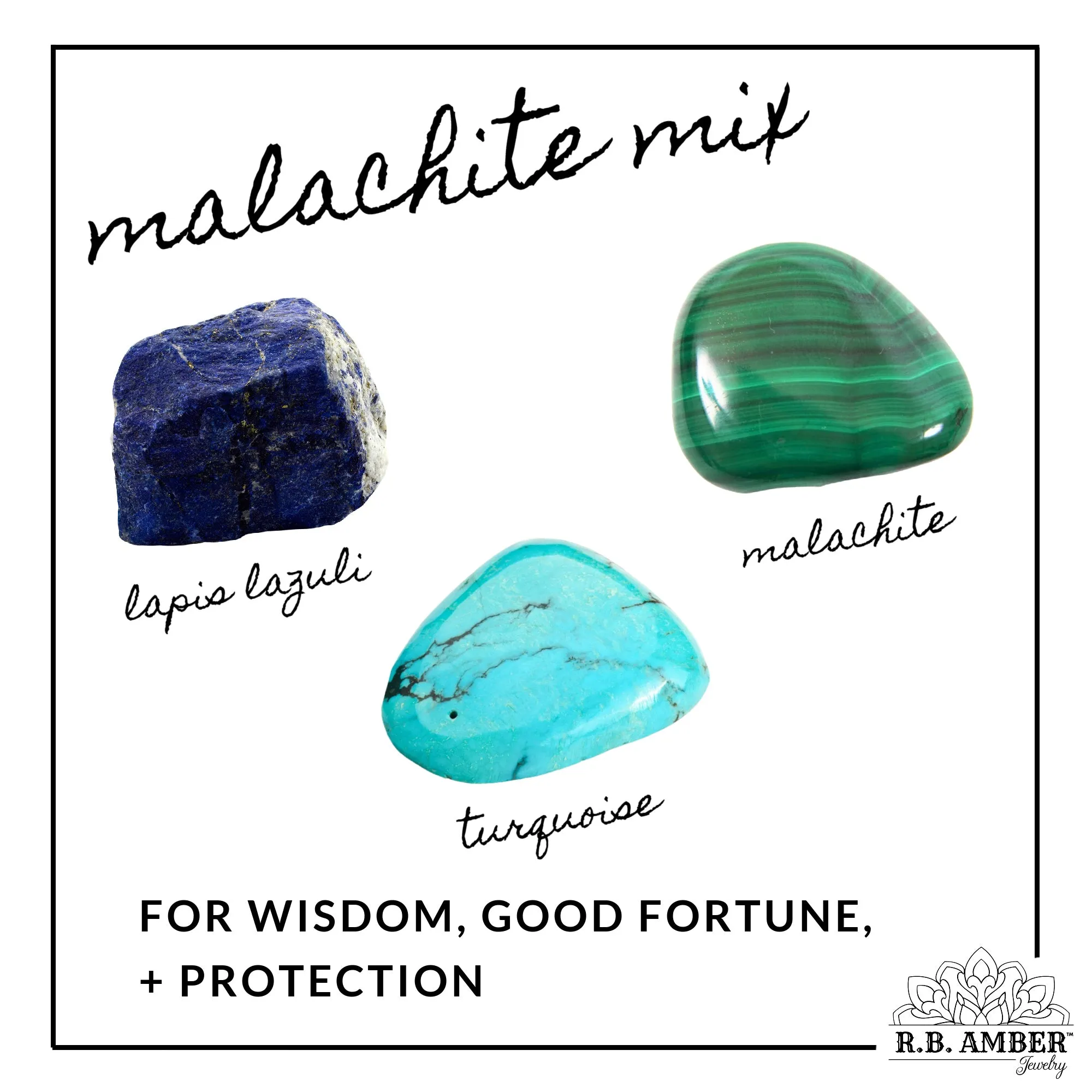 Adults | Malachite Mix   Raw Cognac Aromatherapy Necklace