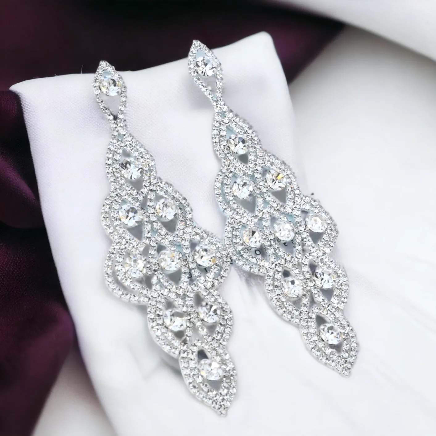 AMBER - clear rhinestone statement earrings