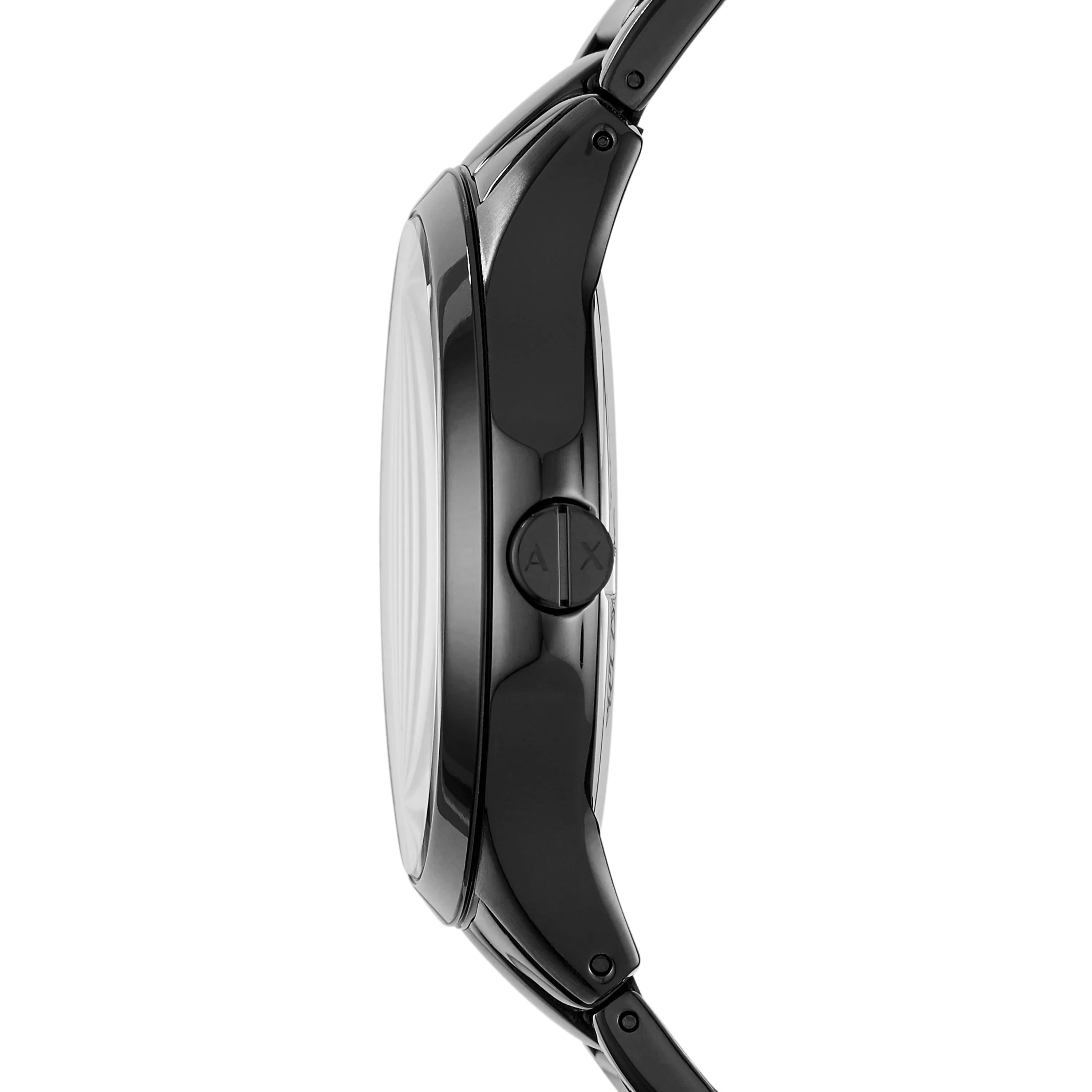 Armani Exchange Three-Hand Date Black Stainless Steel Watch and Bracelet Gift Set AX7101