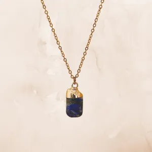 Aryenne Raw Lapis Lazuli Crystal Gold Necklace