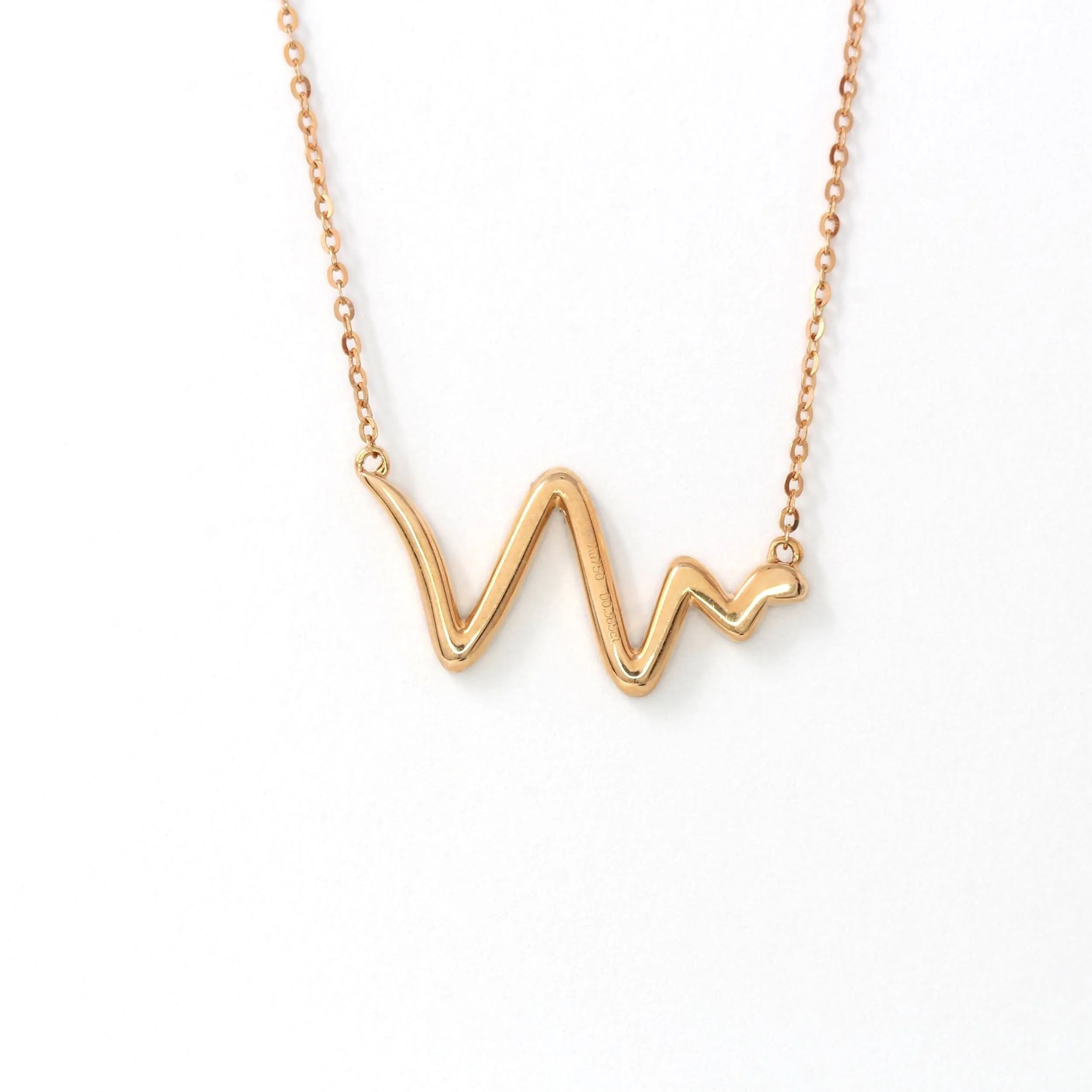 Baikalla™ "The Beat of your Heart" 18K Rose Gold 0.365 CTW Heart Beat Diamond Pendant Necklace