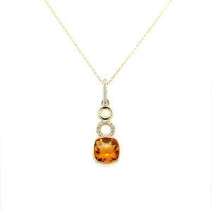 Beeghly & Co. Yellow Gold Drop Style Citrine Pendant