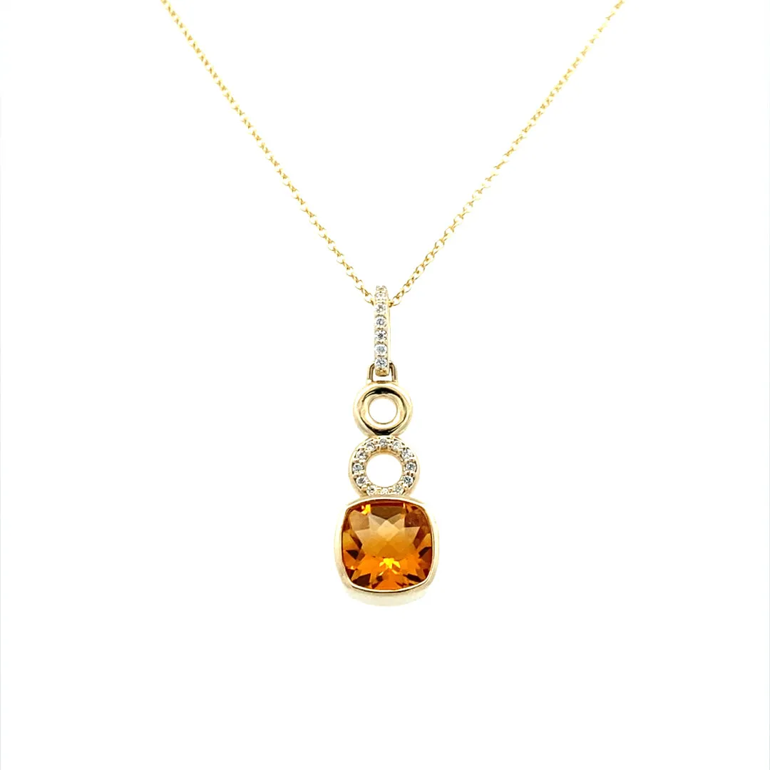 Beeghly & Co. Yellow Gold Drop Style Citrine Pendant
