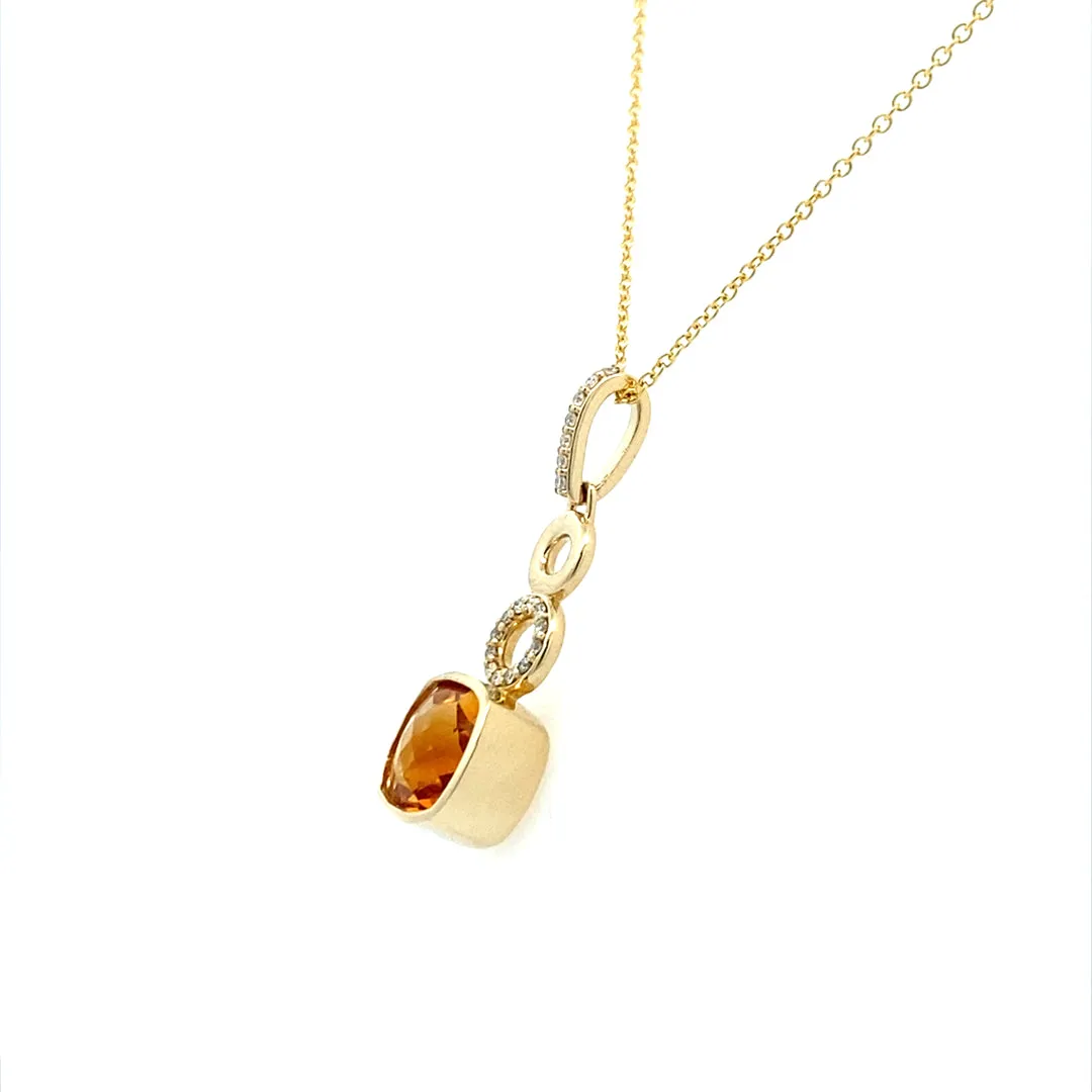 Beeghly & Co. Yellow Gold Drop Style Citrine Pendant