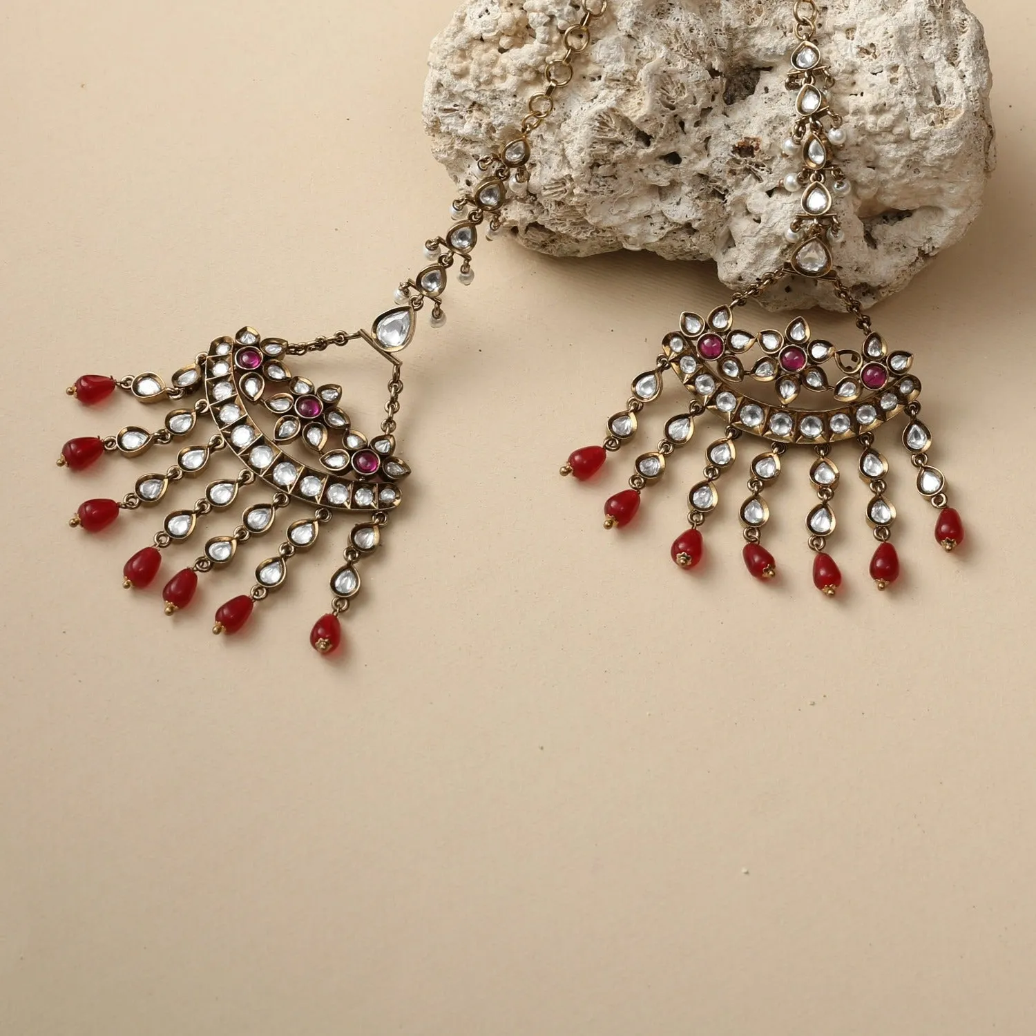 Bessie Kundan Chandelier Earrings