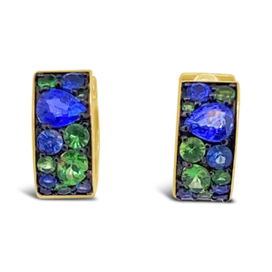 Blue Sapphire & Tsavorite Earrings