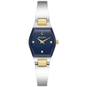 Bulova Modern Gemini Diamond Blue Dial and Two-Tone Bangle Bracelet Watch | 22.5mm | 98P218