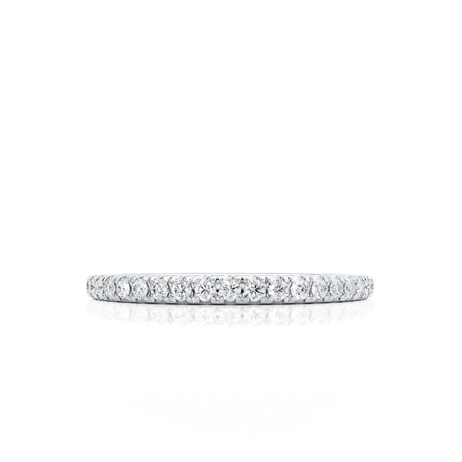 CECELIA - Ready to Ship 1.65mm Micro Pavé Platinum half set Eternity Wedding Band