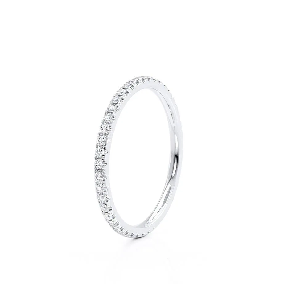 CECELIA - Ready to Ship 1.65mm Micro Pavé Platinum half set Eternity Wedding Band