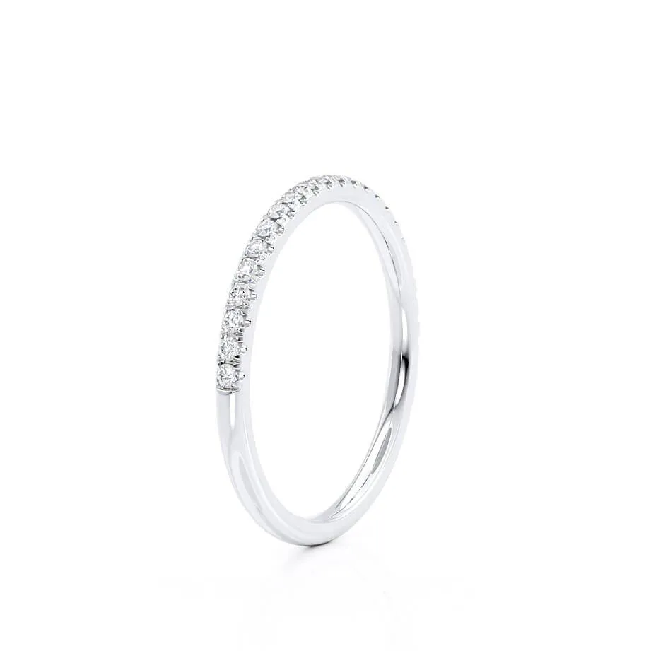 CECELIA - Ready to Ship 1.65mm Micro Pavé Platinum half set Eternity Wedding Band
