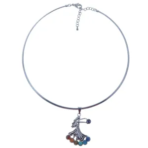 Chakra Necklace Angel of Giving Spiritual Gifts Silver Choker