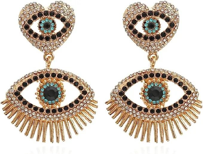 Chandelier Diamond 14K Yellow Gold Eye Drop Earrings