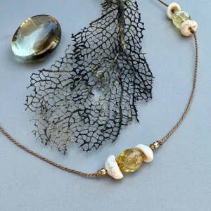 Citrine and Puka Cord Necklace