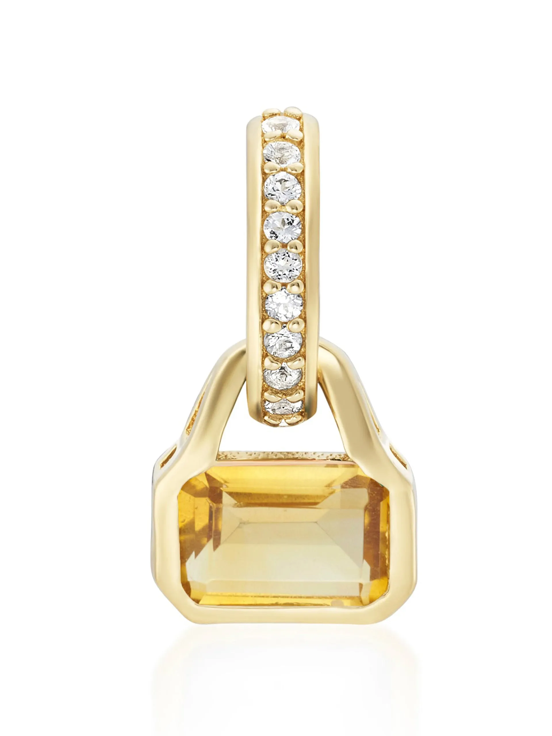Citrine charm on carrier chain