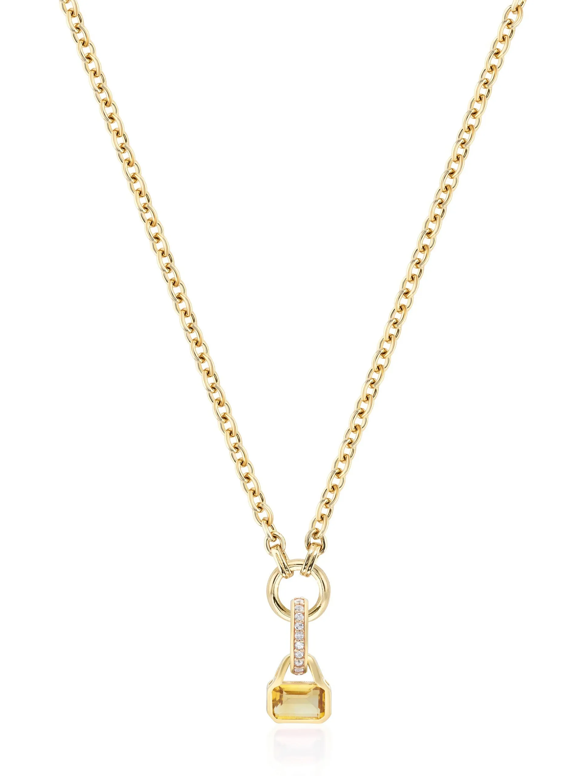 Citrine charm on carrier chain