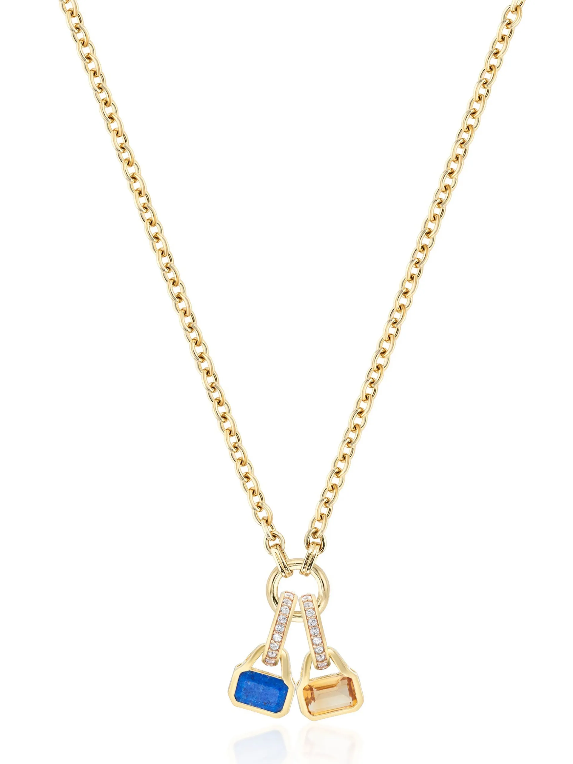 Citrine charm on carrier chain