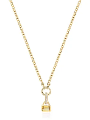 Citrine charm on carrier chain