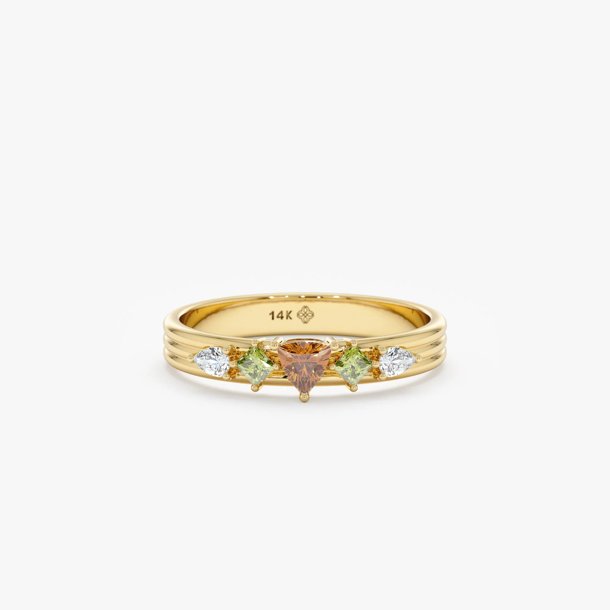 Citrine Peridot Diamond Ring, Farida
