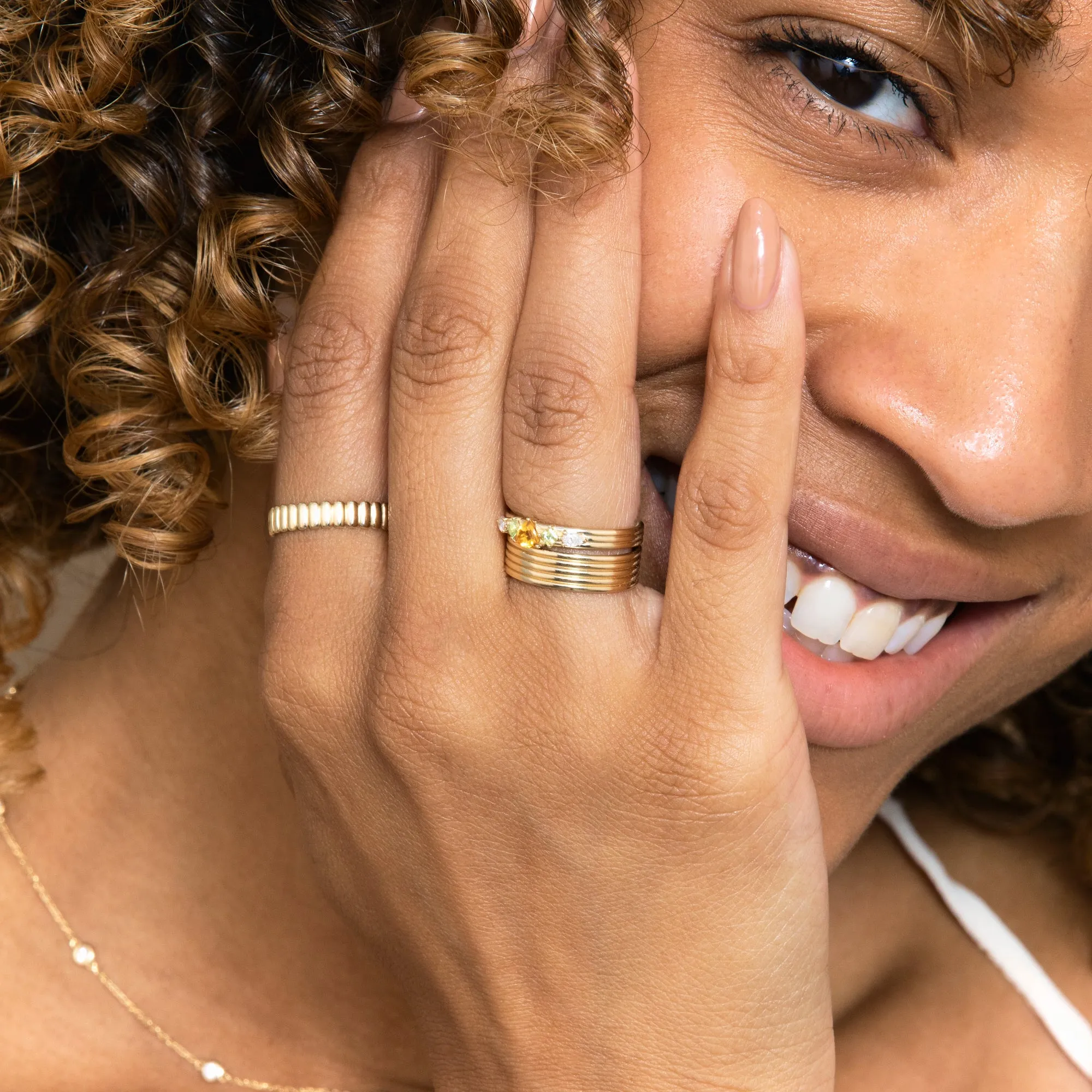 Citrine Peridot Diamond Ring, Farida
