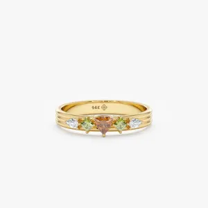 Citrine Peridot Diamond Ring, Farida