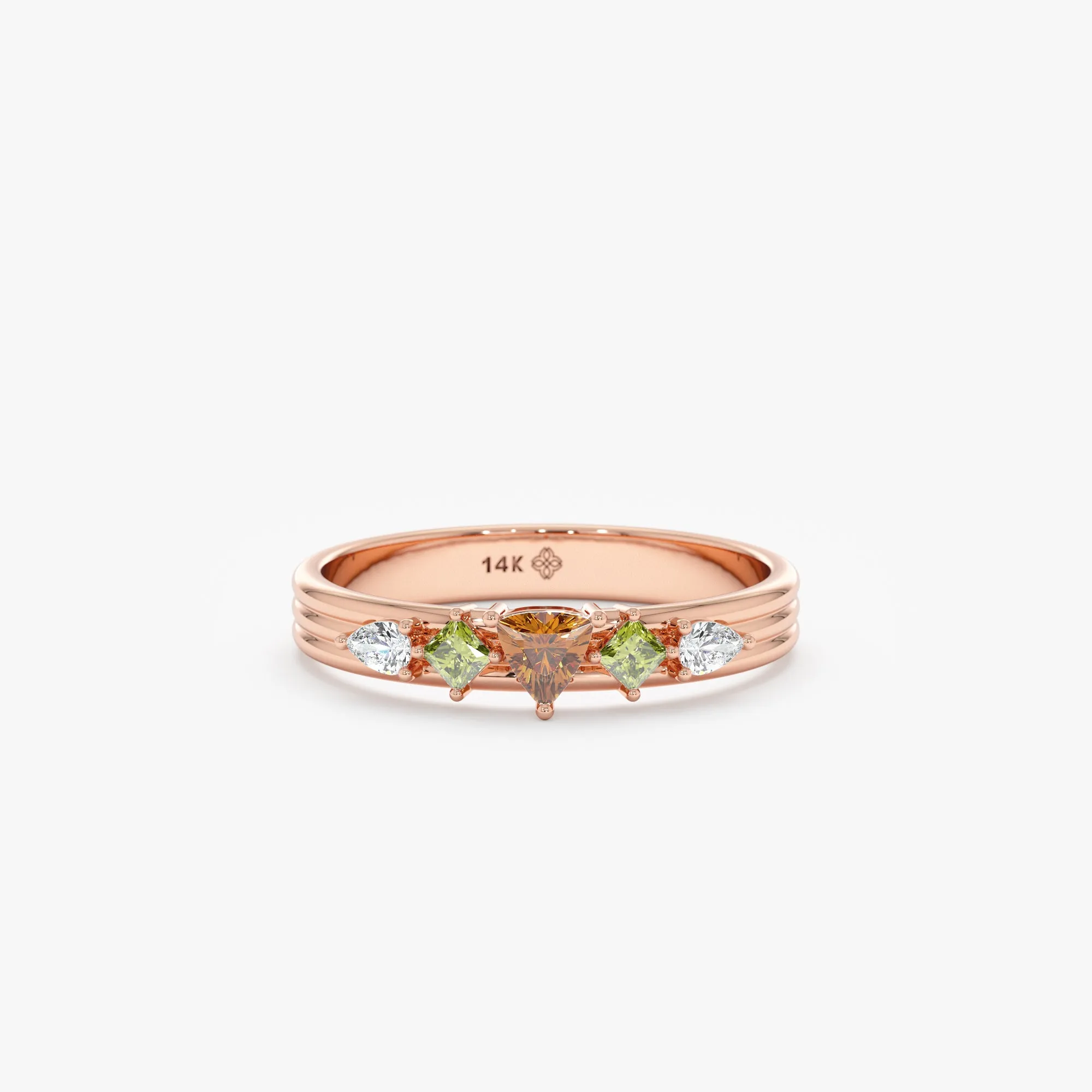 Citrine Peridot Diamond Ring, Farida