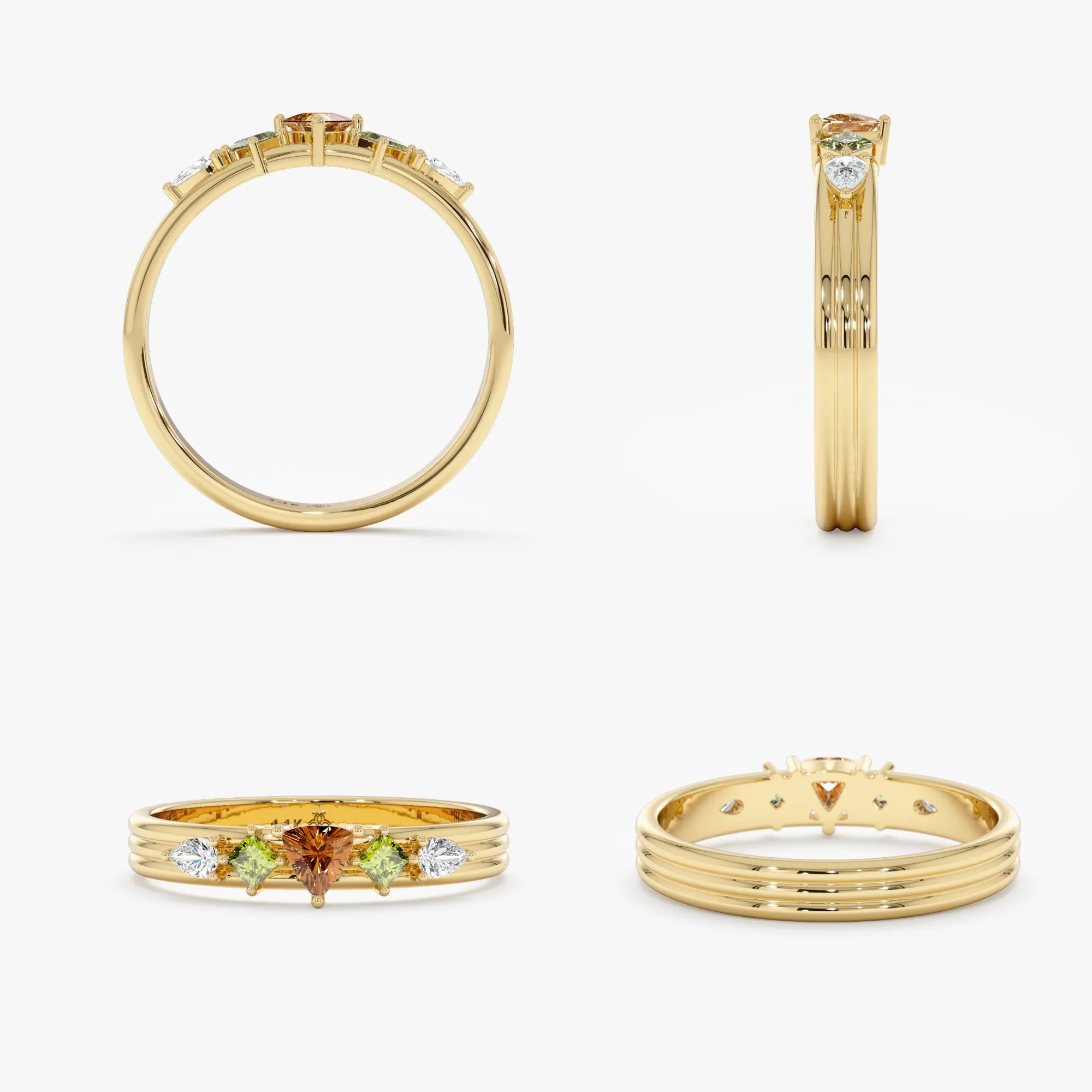 Citrine Peridot Diamond Ring, Farida