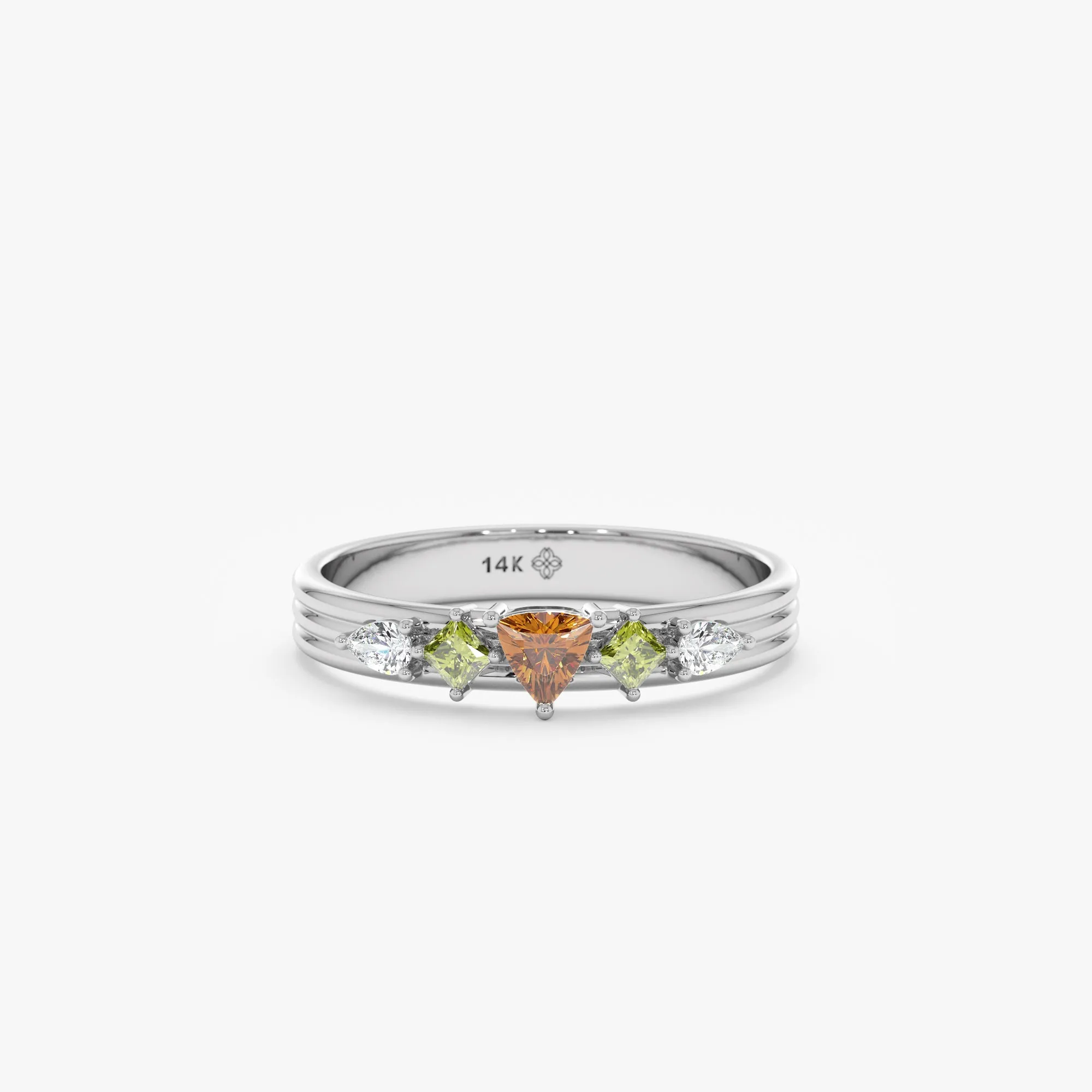 Citrine Peridot Diamond Ring, Farida