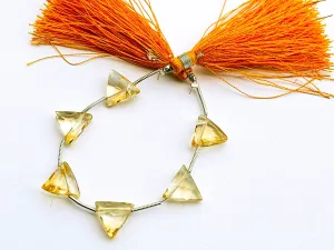 Citrine Triangle Shape Faceted Briolette Beads