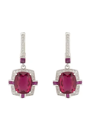 Clarence Silver Earrings Ruby