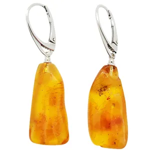 Cognac Amber Drop Earrings