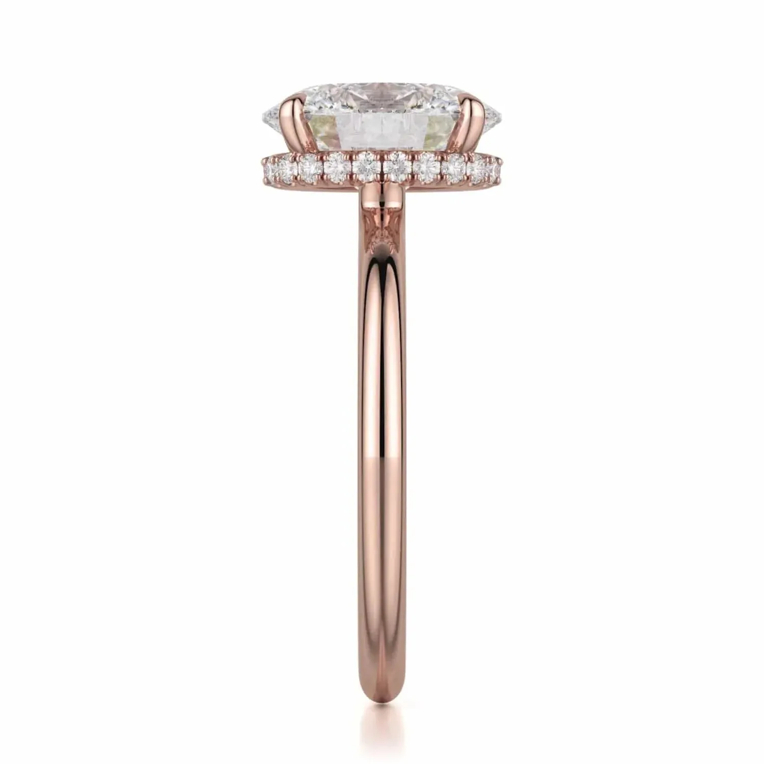 CROWN R750-3 Oval-Cut Diamond Solitaire R750-3WG