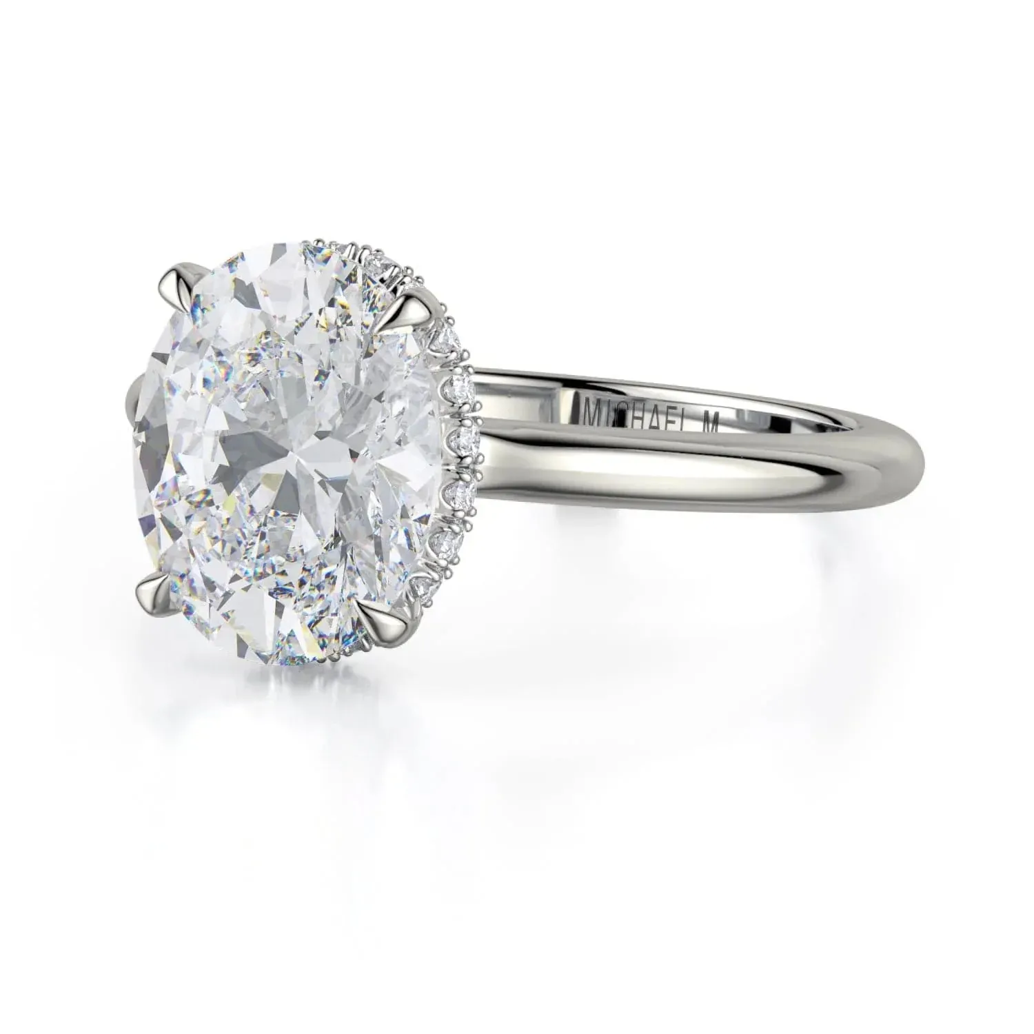 CROWN R750-3 Oval-Cut Diamond Solitaire R750-3WG