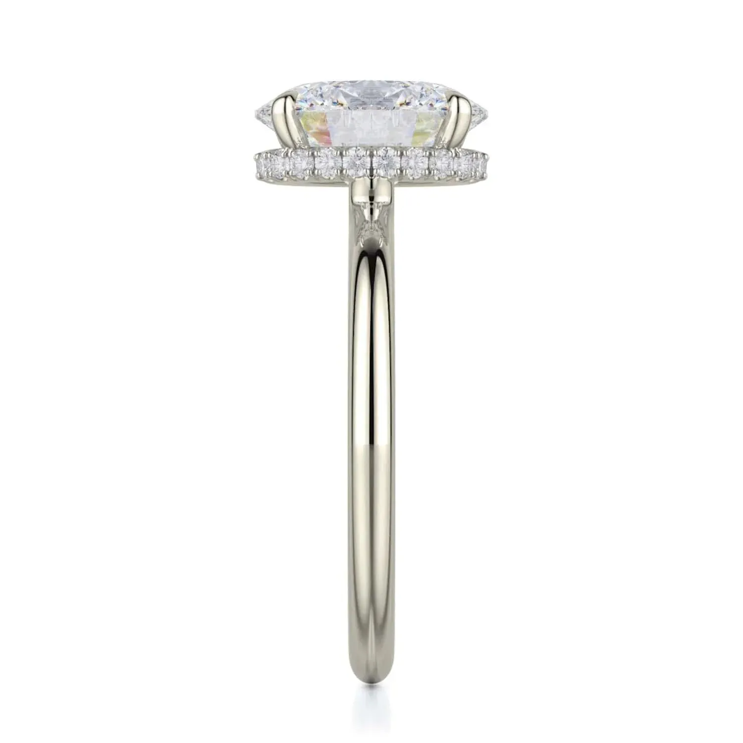CROWN R750-3 Oval-Cut Diamond Solitaire R750-3WG