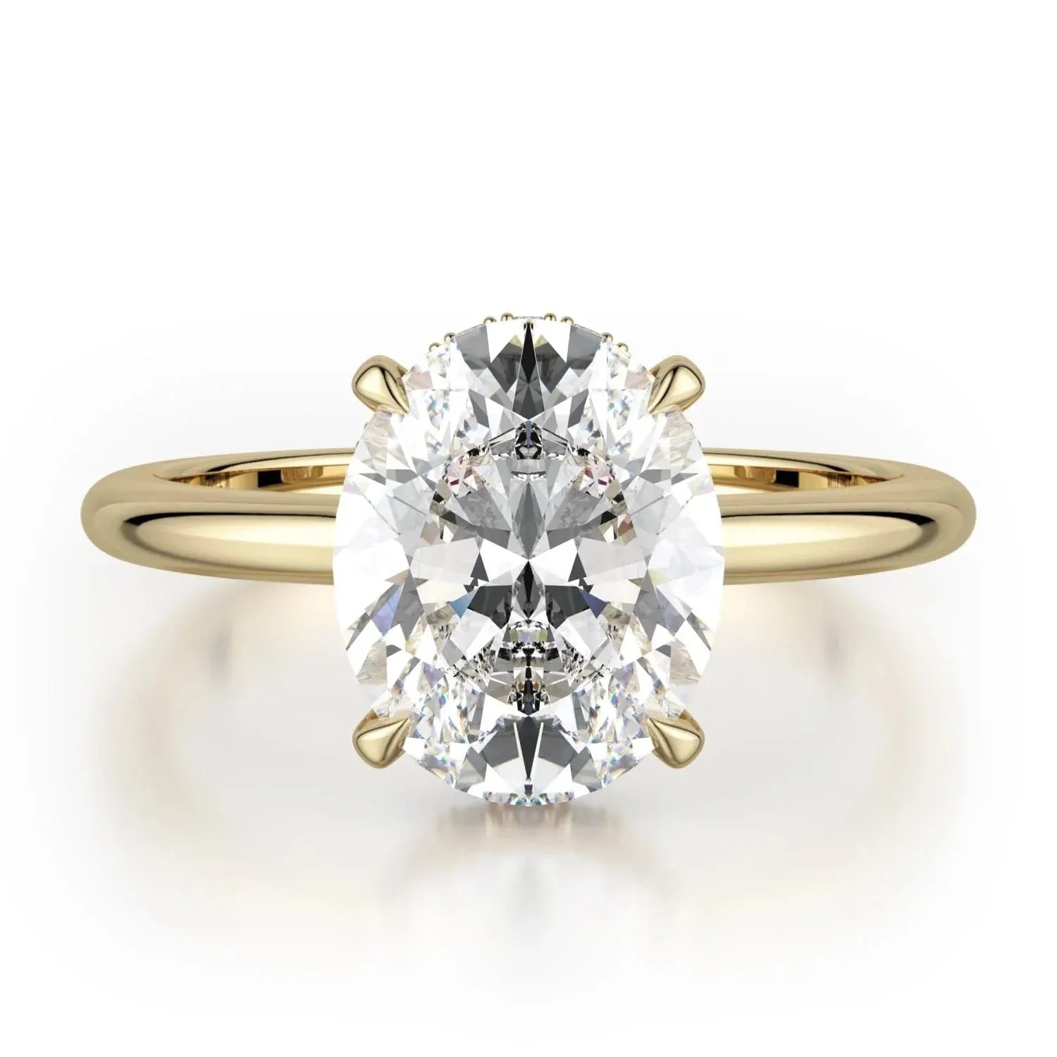 CROWN R750-3 Oval-Cut Diamond Solitaire R750-3WG