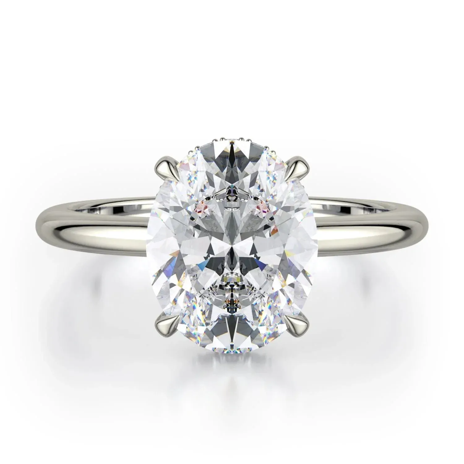 CROWN R750-3 Oval-Cut Diamond Solitaire R750-3WG