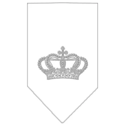 Crown Rhinestone Bandana White Large