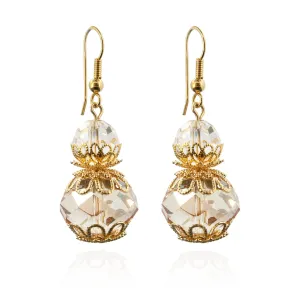 Crystal Bead & Filigree Drop Earrings