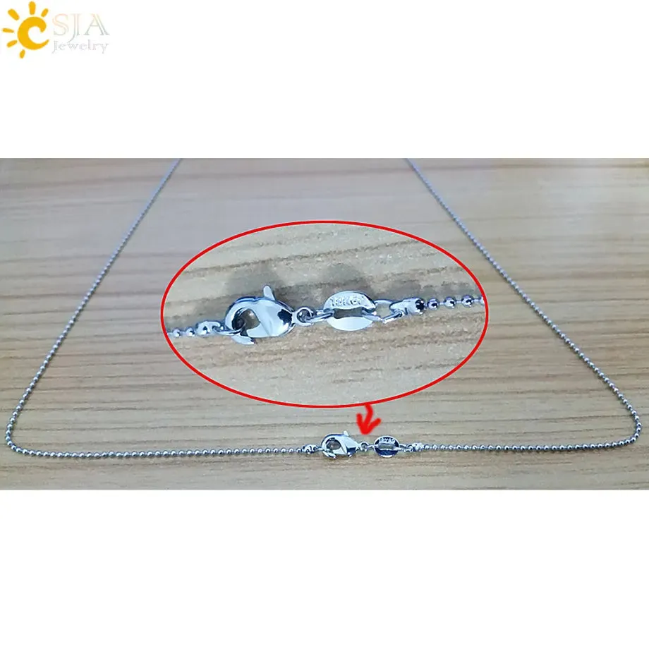 CSJA Crystal Necklaces Natural Gem Stone Quartz Necklace Pendant Chakra Hexagonal Bullet Amethysts Pink Quartz Lapis Lazuli G957