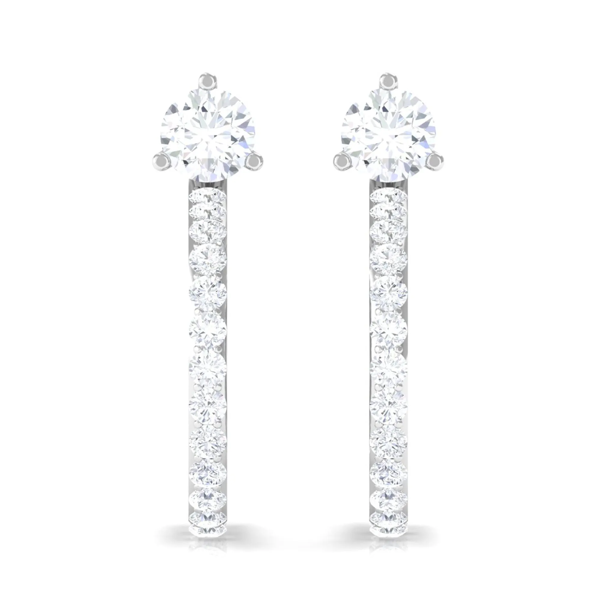Cubic Zirconia Minimal Half Hoop Earrings
