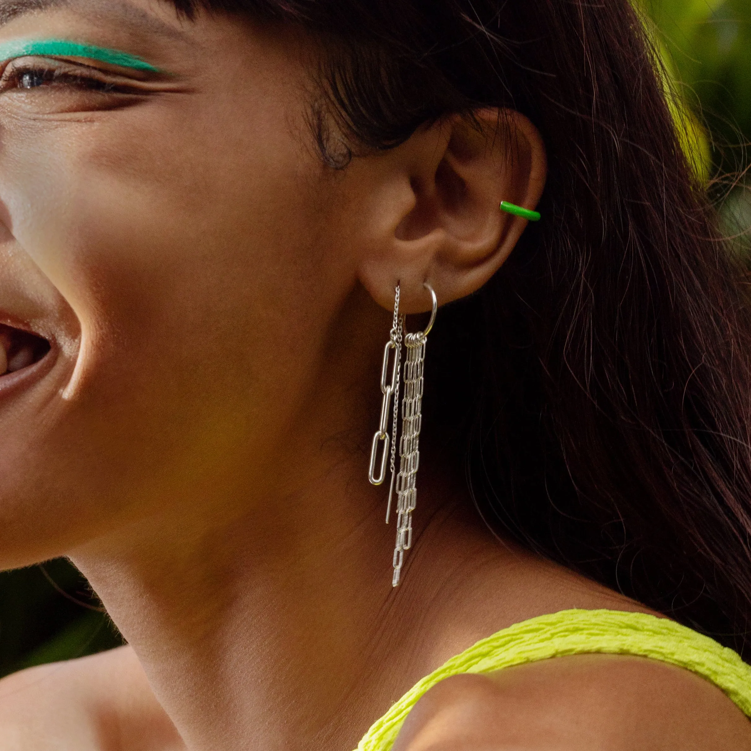 Dainty Paperclip Chandelier Earrings