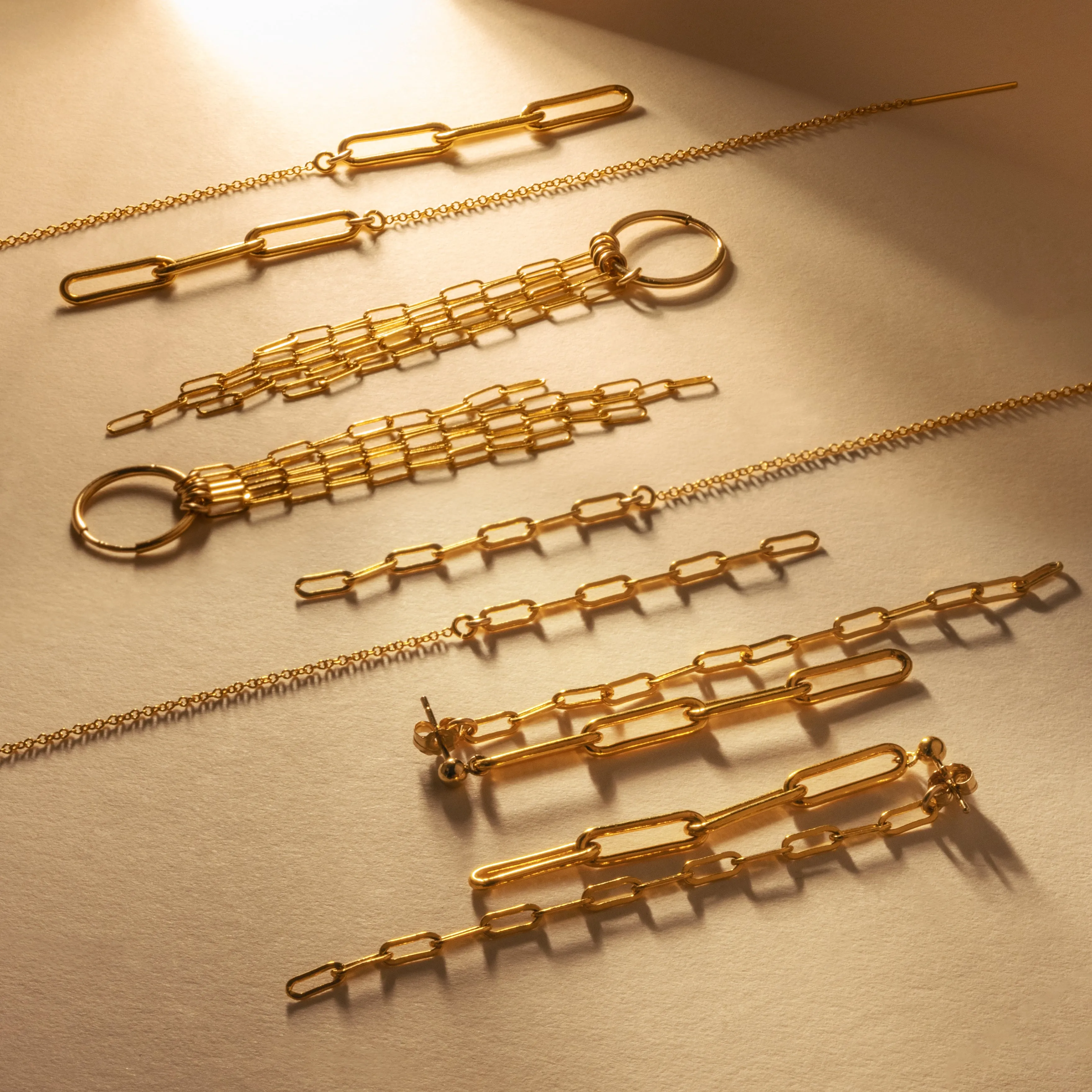 Dainty Paperclip Chandelier Earrings