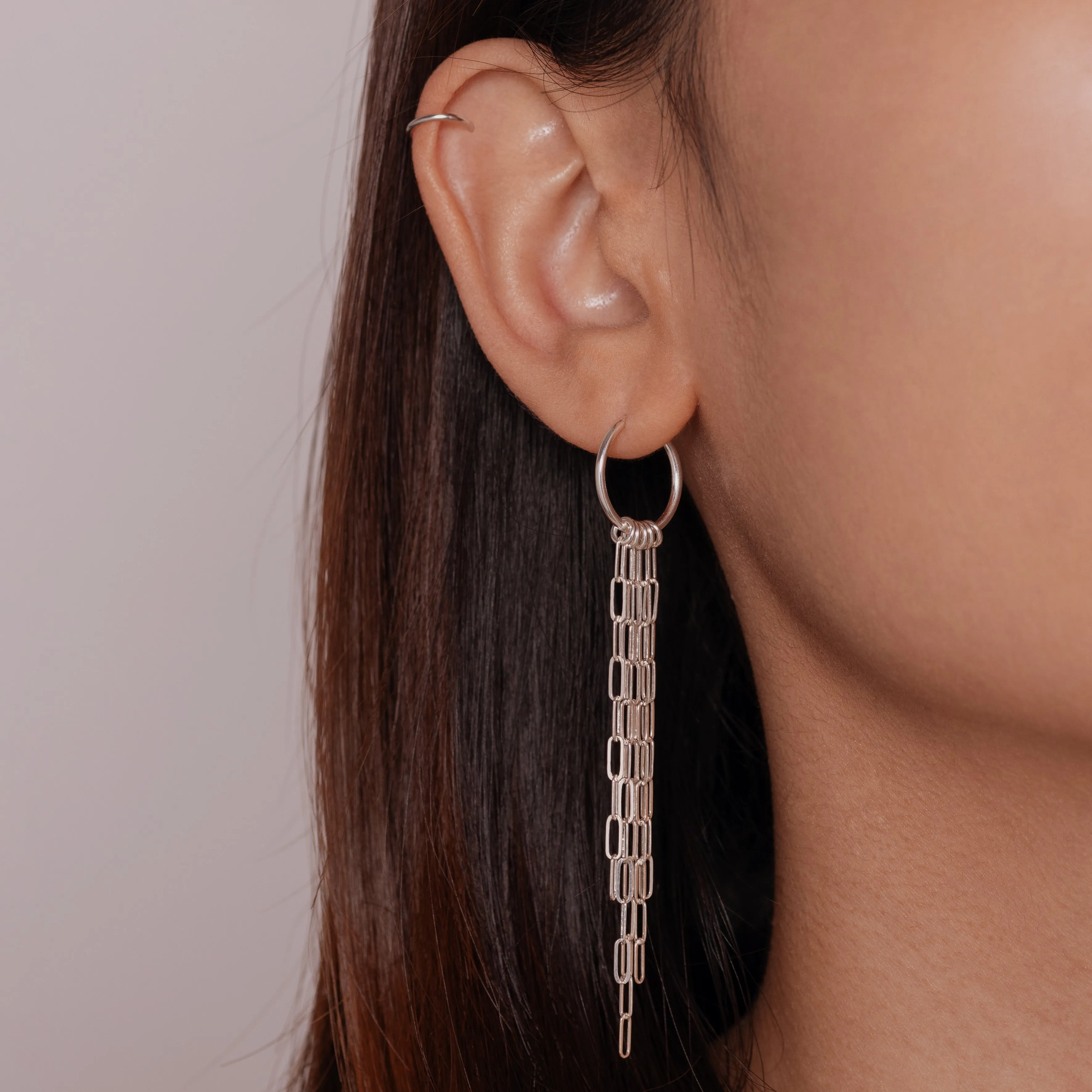 Dainty Paperclip Chandelier Earrings