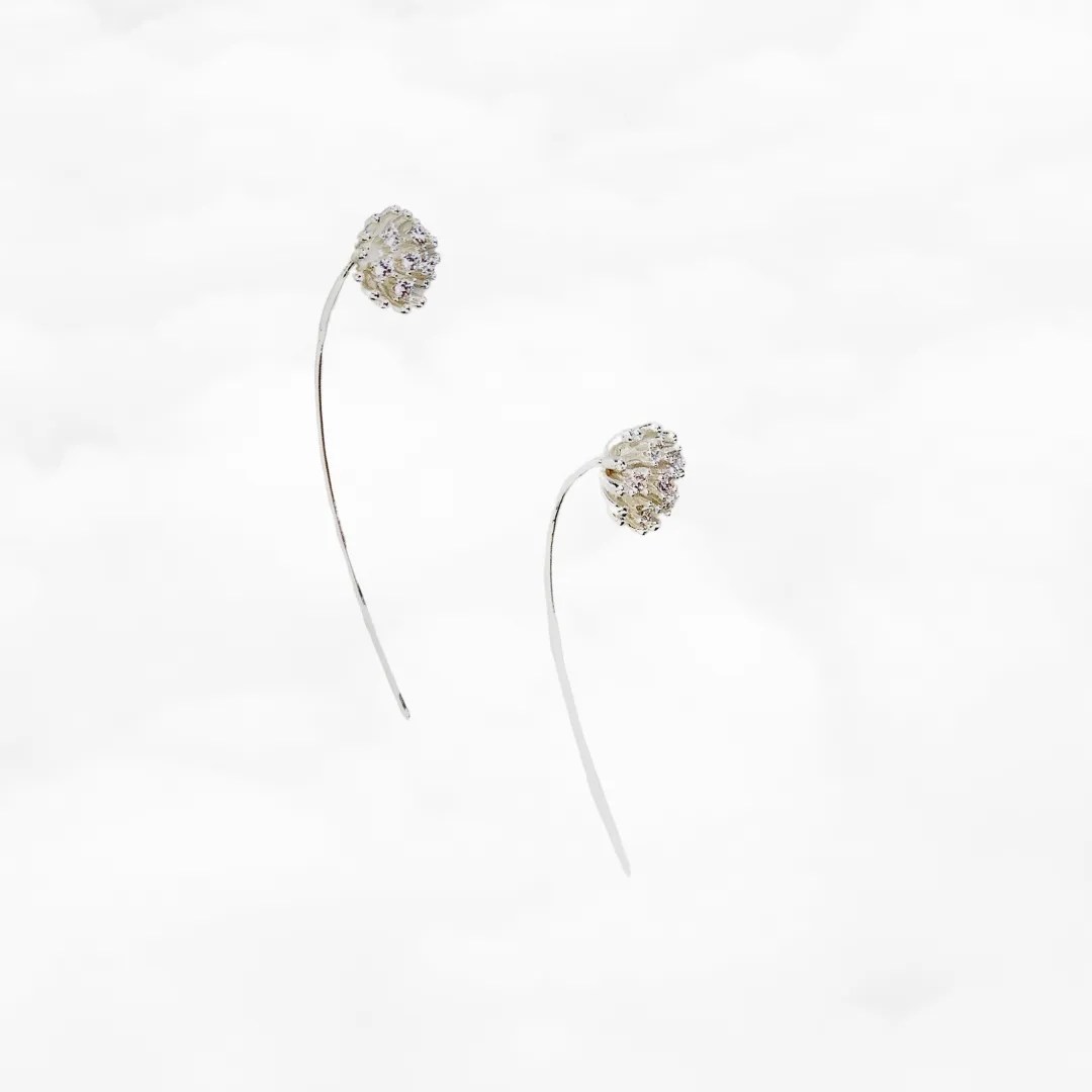 Dandelion Wire Thread Earrings