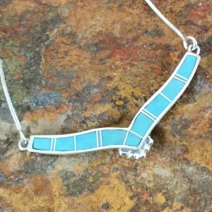 David Rosales Arizona Blue Inlaid Sterling Silver Necklace